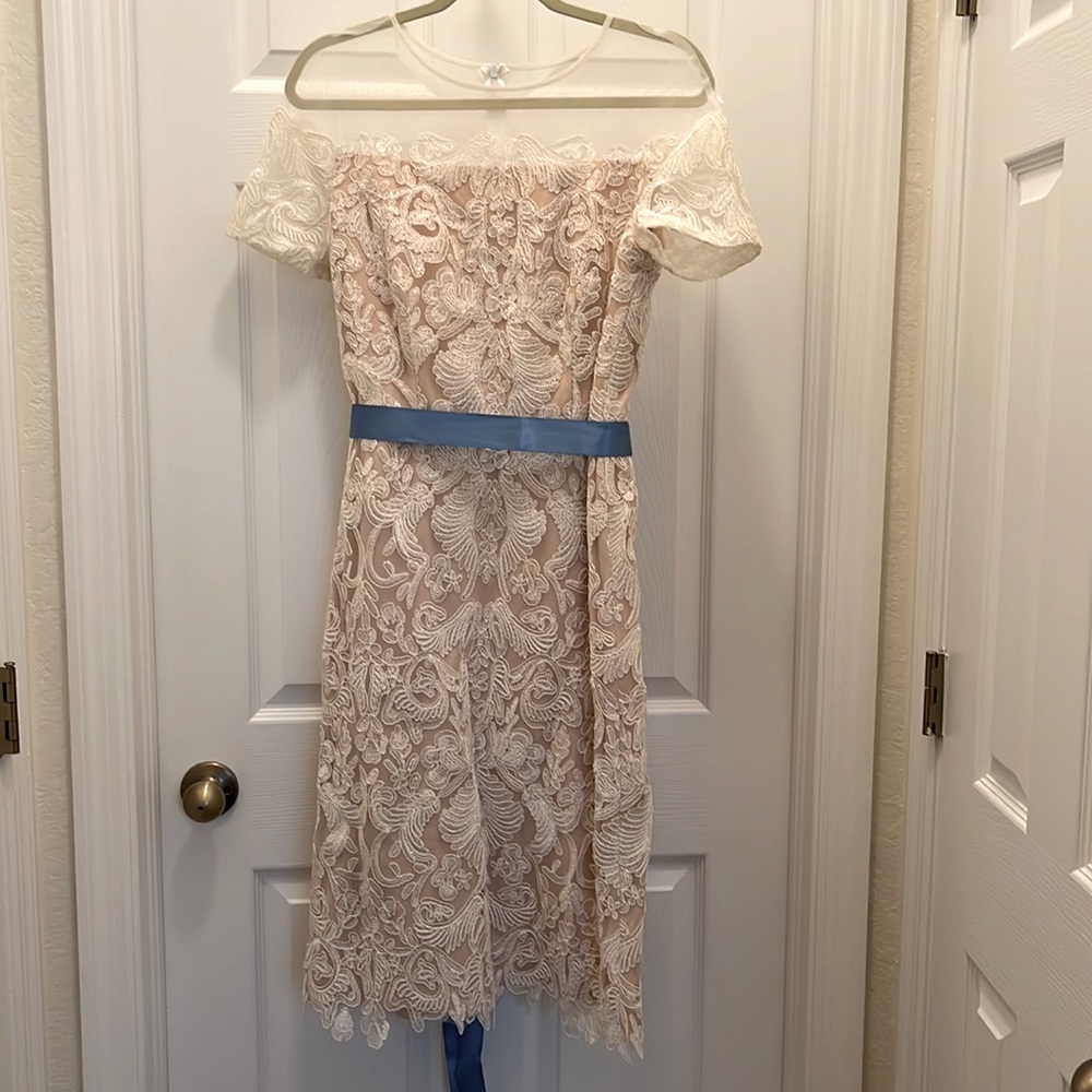 Knee Length Ivory Lace Dress *size 12